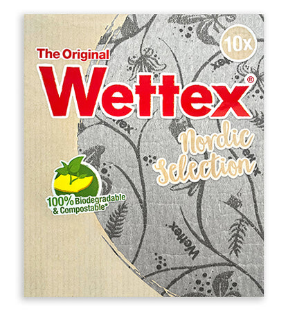 Wettex Nordic Selection Swedish dishcloth 10-pack, Nordic-patterned reusable cloths made in Sweden
