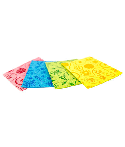 Wettex Swedish dishcloths in blue, pink, green, and yellow